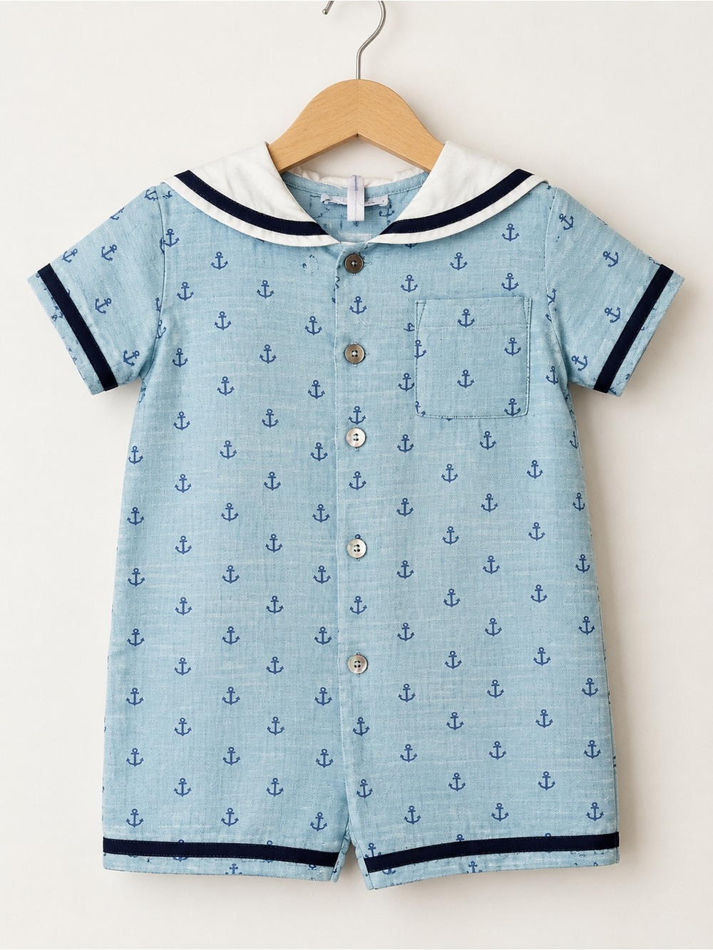 Rachel Riley Seaside Nautical Collection Anchor Sailor Romper 18M